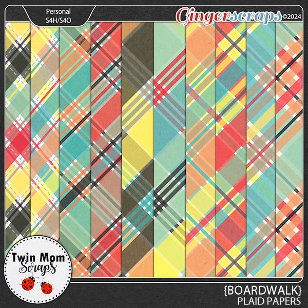 Boardwalk - PLAID PAPERS by Twin Mom Scraps