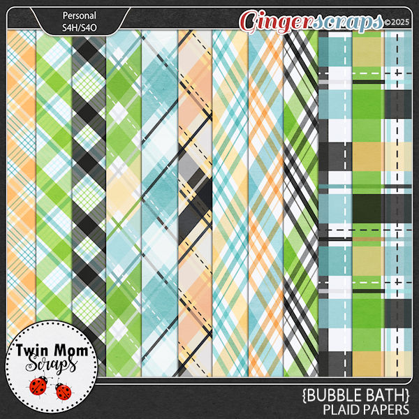 Bubble Bath - PLAID PAPERS by Twin Mom Scraps