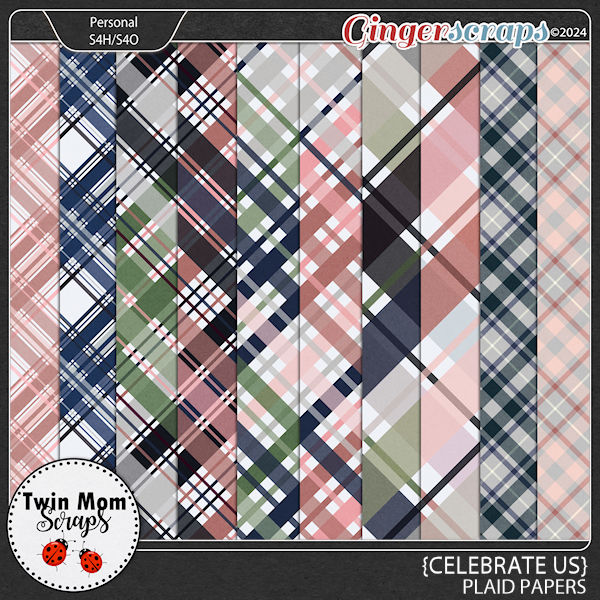 Celebrate Us - PLAID PAPERS by Twin Mom Scraps