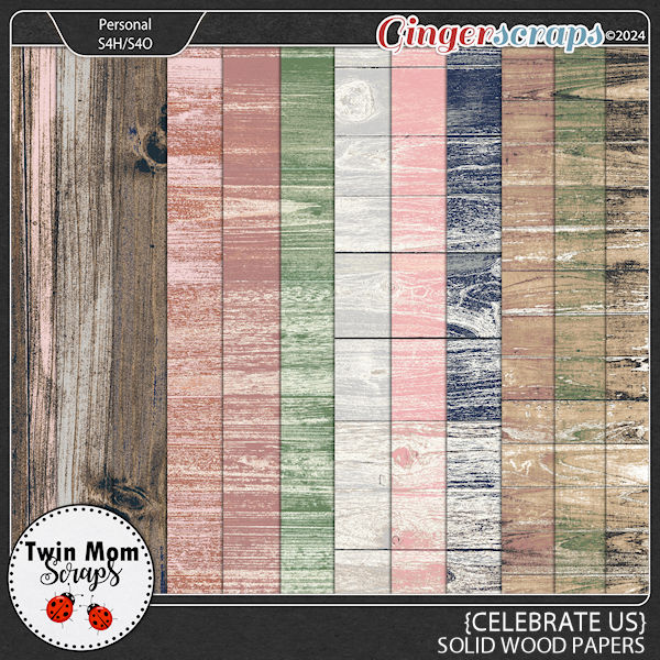 Celebrate Us - WOOD PAPERS by Twin Mom Scraps