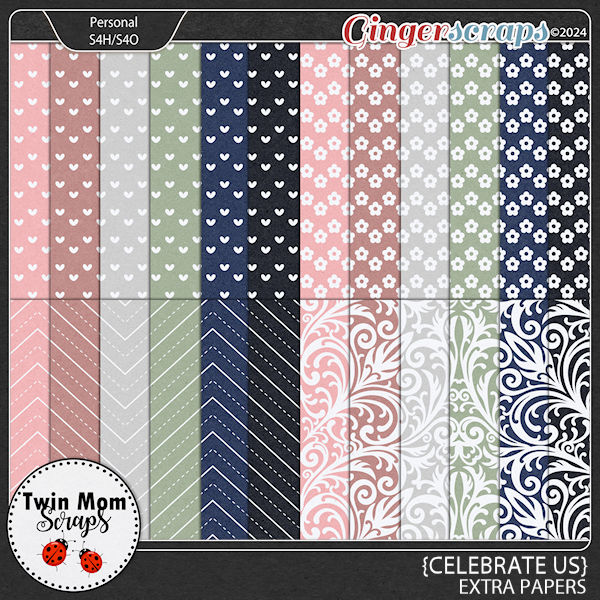 Celebrate Us - EXTRA PAPERS by Twin Mom Scraps