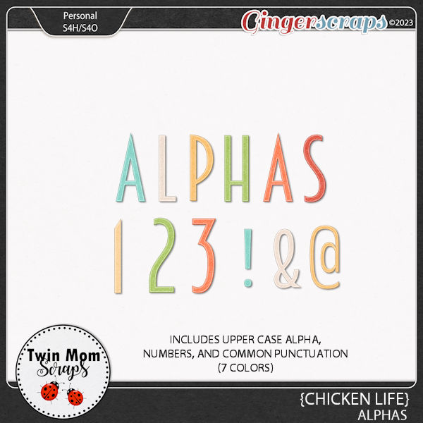 Chicken Life - ALPHAS by Twin Mom Scraps