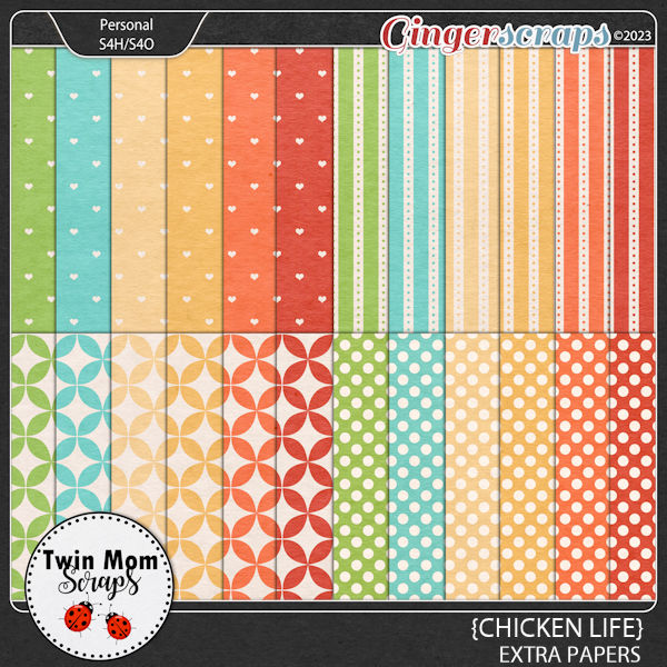 Chicken Life - EXTRA PAPERS by Twin Mom Scraps 