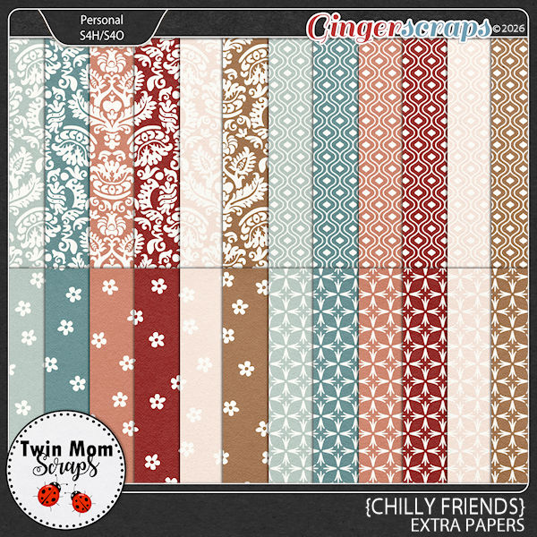 Chilly Friends - EXTRA PAPERS by Twin Mom Scraps
