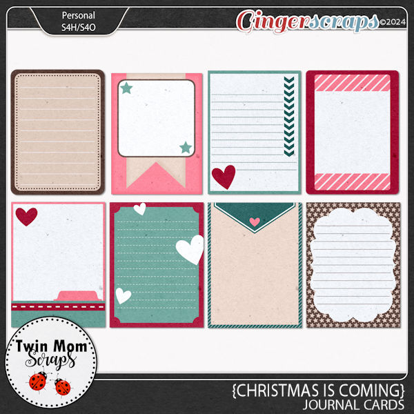 Christmas Is Coming - JOURNAL CARDS by Twin Mom Scraps