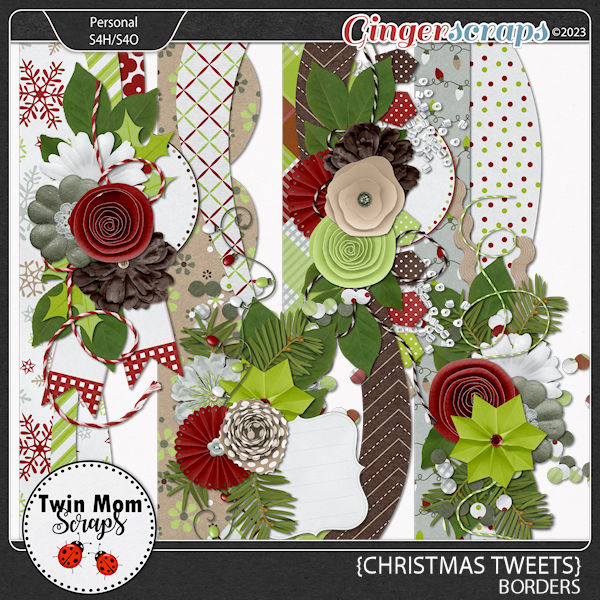 Christmas Tweets - BORDERS by Twin Mom Scraps