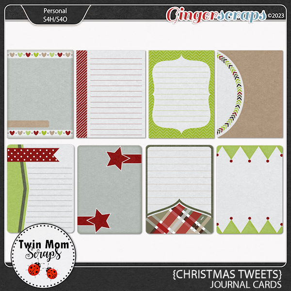 Christmas Tweets - JOURNAL CARDS by Twin Mom Scraps