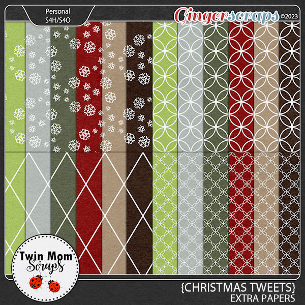 Christmas Tweets - EXTRA PAPERS by Twin Mom Scraps