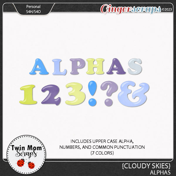 Cloudy Skies - ALPHAS by Twin Mom Scraps