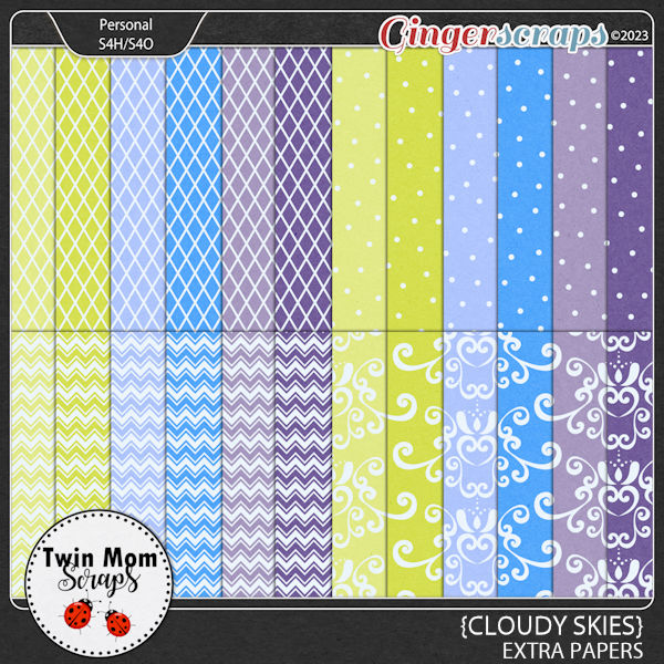Cloudy Skies - EXTRA PAPERS by Twin Mom Scraps