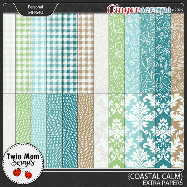 Coastal Calm - EXTRA PAPERS by Twin Mom Scraps