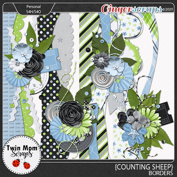 Counting Sheep - BORDERS by Twin Mom Scraps