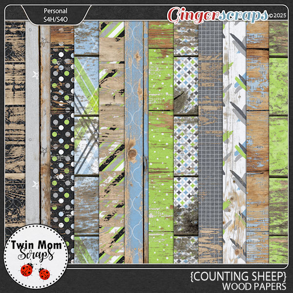 Counting Sheep - WOOD PAPERS by Twin Mom Scraps