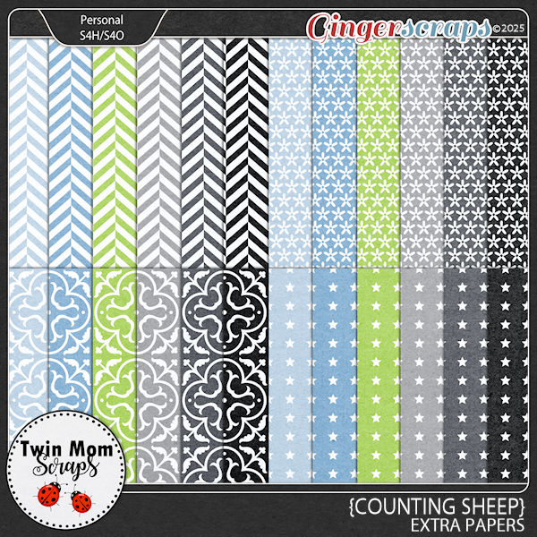 Counting Sheep - EXTRA PAPERS by Twin Mom Scraps