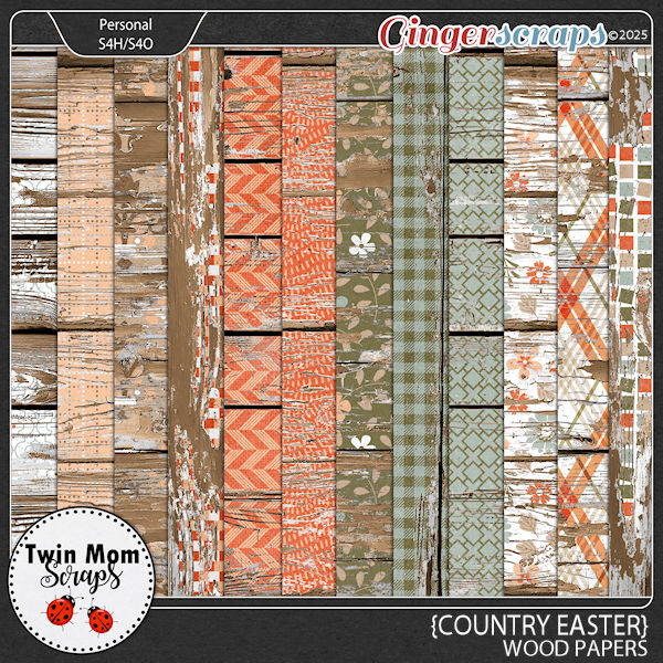 Country Easter - WOOD PAPERS by Twin Mom Scraps
