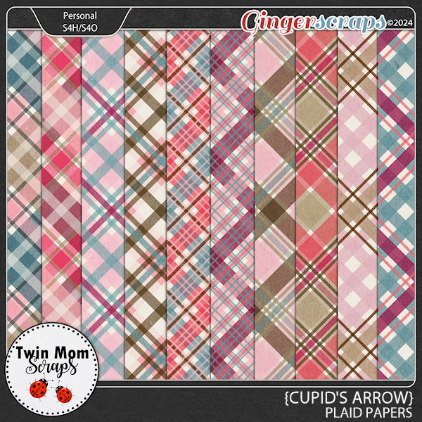 Cupid's Arrow - PLAID PAPERS by Twin Mom Scraps