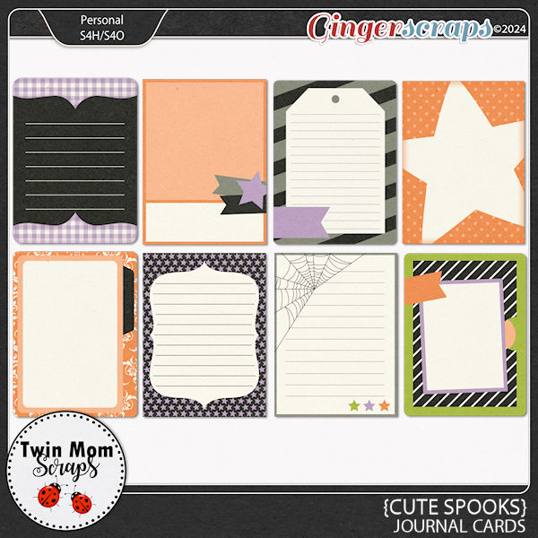 Cute Spooks - JOURNAL CARDS by Twin Mom Scraps