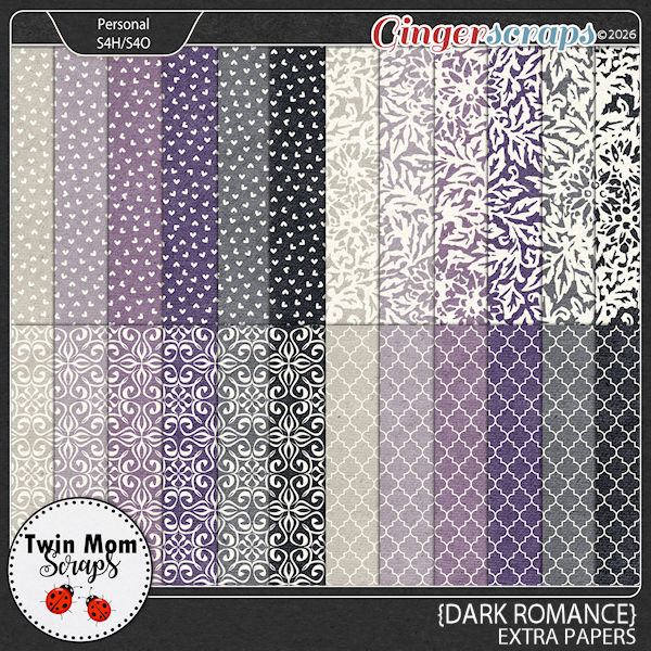 Dark Romance - EXTRA PAPERS by Twin Mom Scraps