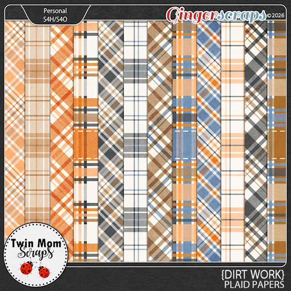 Dirt Work - PLAID PAPERS by Twin Mom Scraps