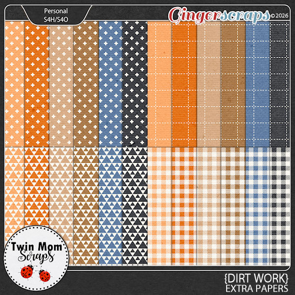 Dirt Work - EXTRA PAPERS by Twin Mom Scraps