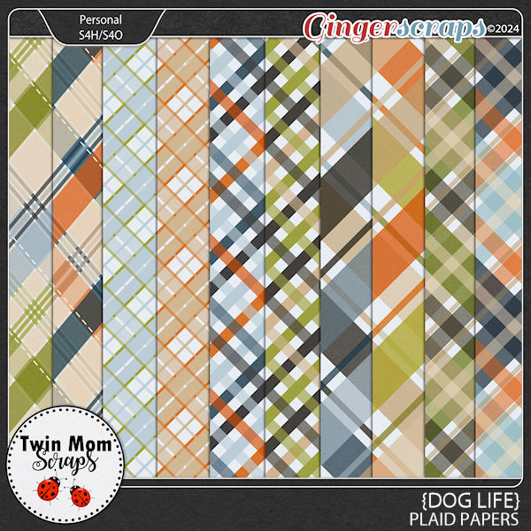 Dog Life - PLAID PAPERS by Twin Mom Scraps