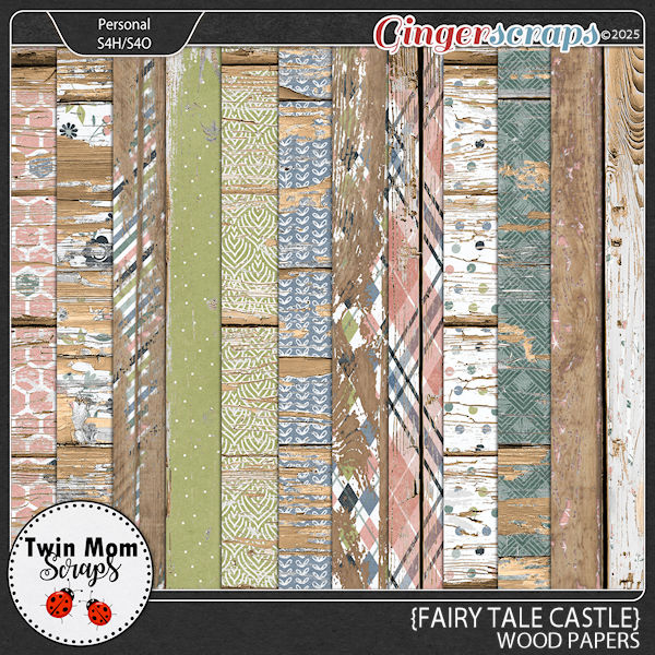 Fairy Tale Castle - WOOD PAPERS by Twin Mom Scraps