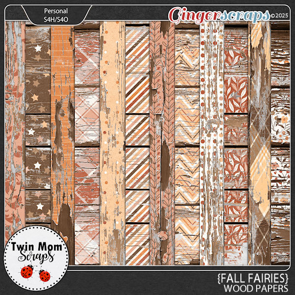 Fall Fairies - WOOD PAPERS by Twin Mom Scraps