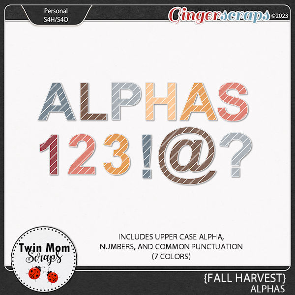 Fall Harvest - ALPHAS by Twin Mom Scraps