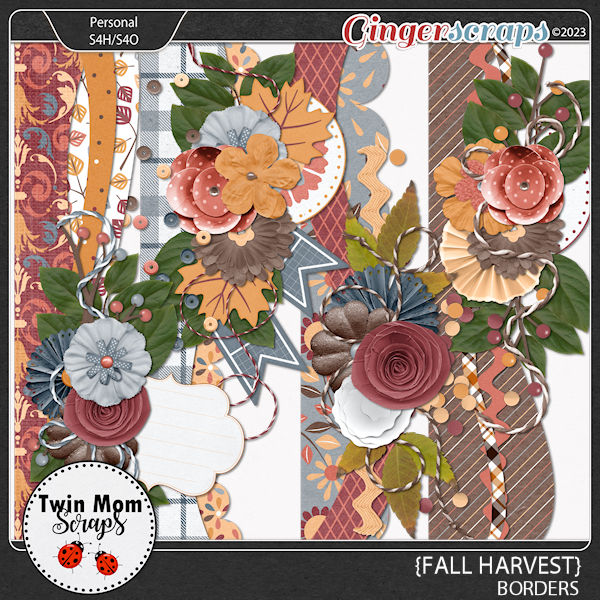 Fall Harvest - BORDERS by Twin Mom Scraps