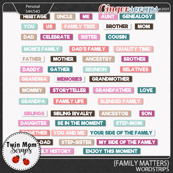 Family Matters - WORDSTRIPS by Twin Mom Scraps