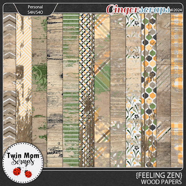 Feeling Zen - WOOD PAPERS by Twin Mom Scraps