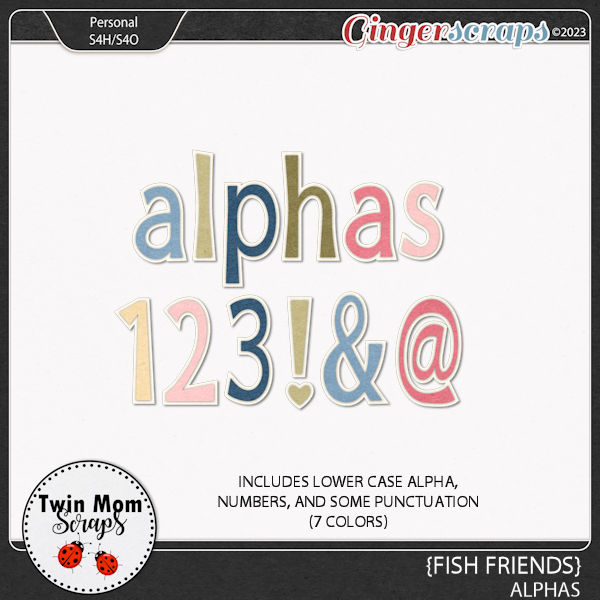 Fish Friends - ALPHAS by Twin Mom Scraps