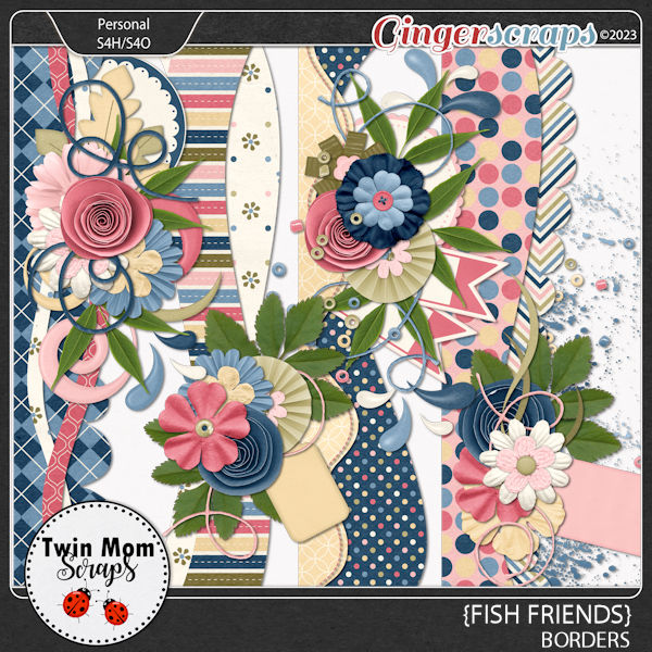 Fish Friends - BORDERS by Twin Mom Scraps