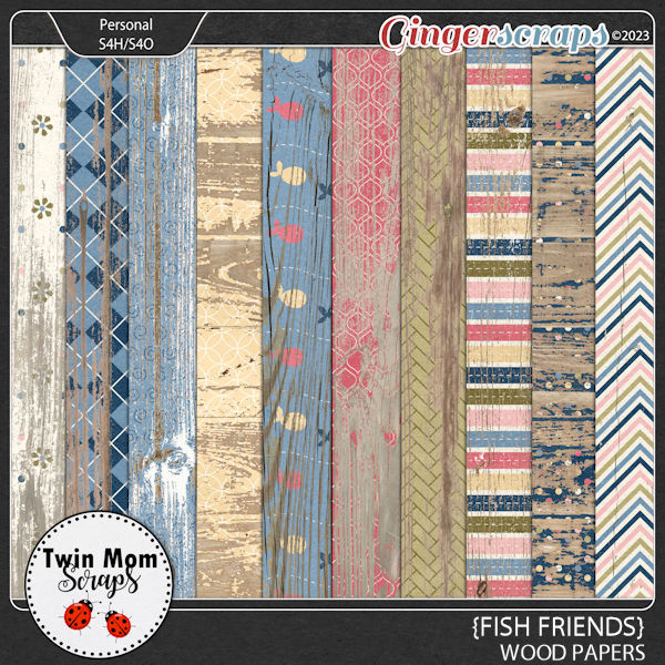 Fish Friends - WOOD PAPERS by Twin Mom Scraps
