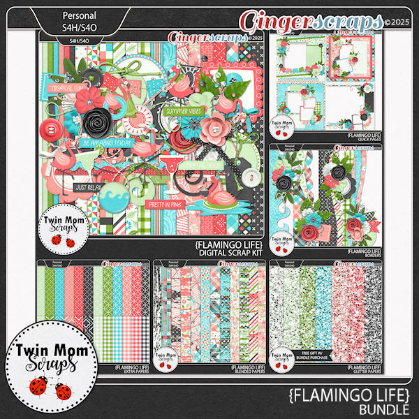 Flamingo Life - BUNDLE by Twin Mom Scraps