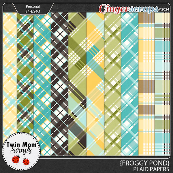 Froggy Pond - PLAID PAPERS by Twin Mom Scraps