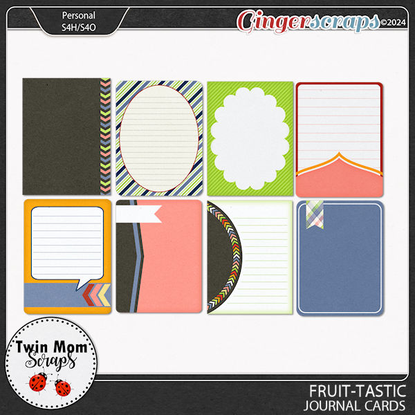 Fruit Tastic - JOURNAL CARDS by Twin Mom Scraps