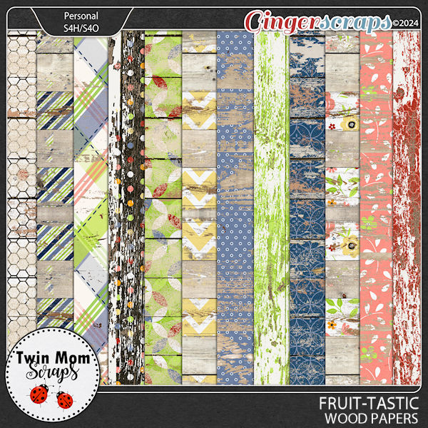 Fruit Tastic - WOOD PAPERS by Twin Mom Scraps