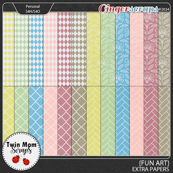 Fun Art - EXTRA PAPERS by Twin Mom Scraps