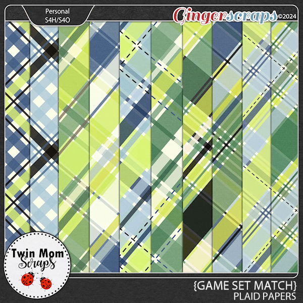Game Set Match - PLAID PAPERS by Twin Mom Scraps