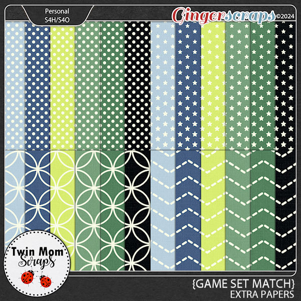 Game Set Match - EXTRA PAPERS by Twin Mom Scraps