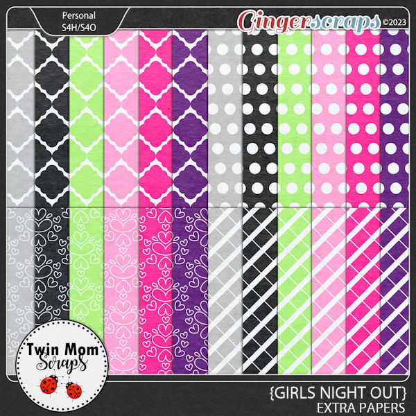 Girls Night Out - EXTRA PAPERS by Twin Mom Scraps