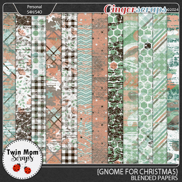 Gnome for Christmas - BLENDED PAPERS by Twin Mom Scraps