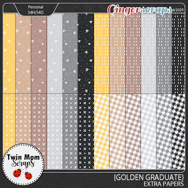 Golden Graduate - EXTRA PAPERS by Twin Mom Scraps
