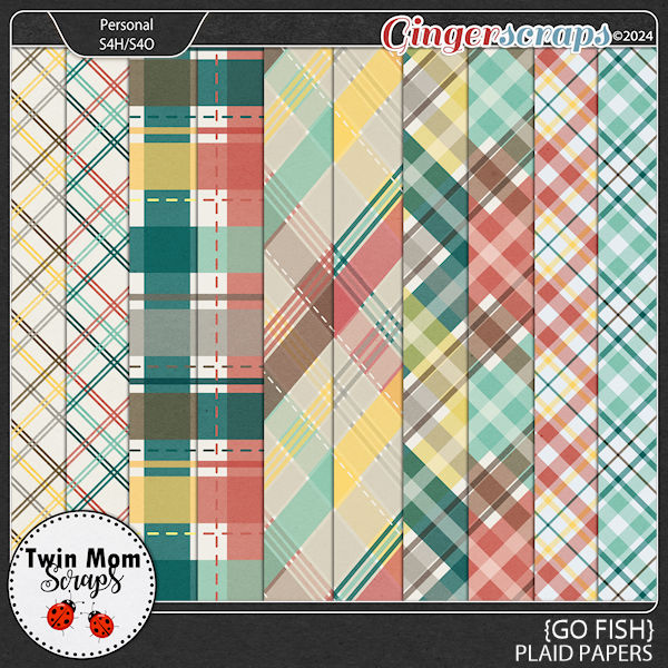 Go Fish - PLAID PAPERS by Twin Mom Scraps