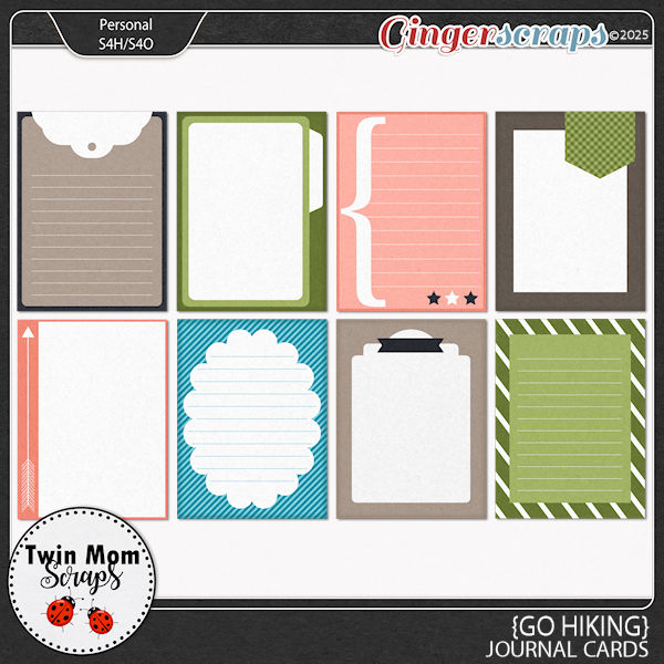 Go Hiking - JOURNAL CARDS by Twin Mom Scraps
