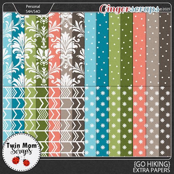Go Hiking - EXTRA PAPERS by Twin Mom Scraps