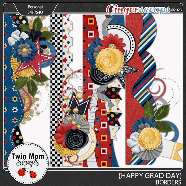 Happy Grad Day - BORDERS by Twin Mom Scraps
