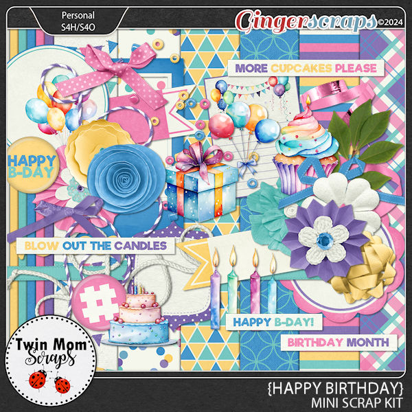 Happy Birthday - MINI KIT by Twin Mom Scraps