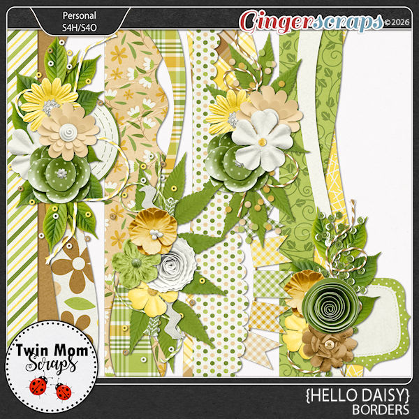 Hello Daisy - BORDERS by Twin Mom Scraps